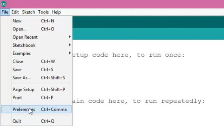 Go to the preferences for Arduino.